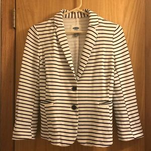 Black and white striped blazer